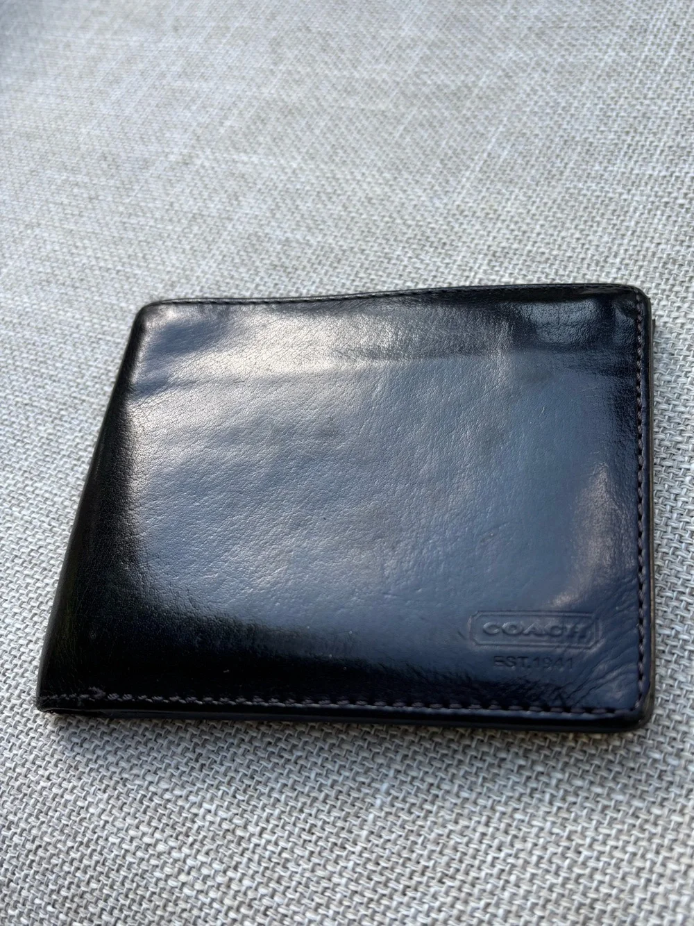 Coach black wallet leather est 1941 bifold